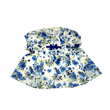 Carregar imagem no visualizador da galeria, Bata Com Pregas Ombros Floral Azul Estampado-1052119

