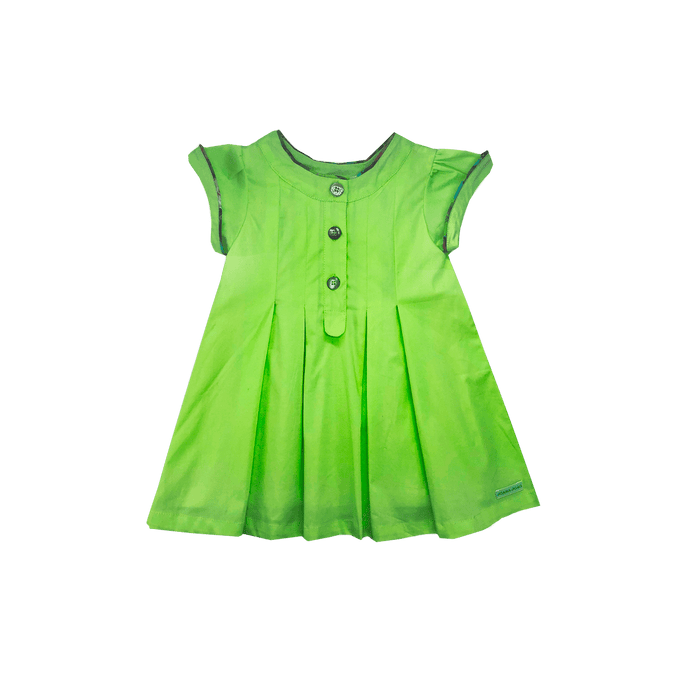 Vestido Liso Com Vivo Contraste Verde-1052845