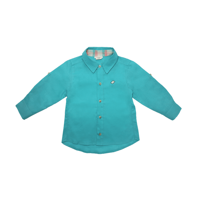 Camisa Social Em Voile Verde-1053077