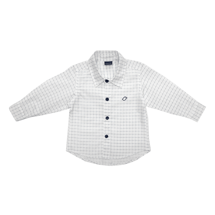 Camisa Ml Mini Xadrez 0819 Branco-1054163