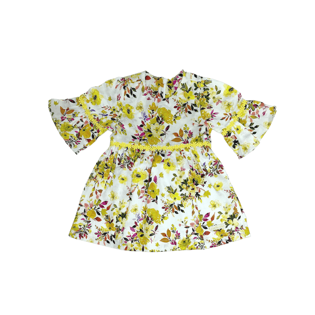 Vestido Floral Aquarela Amarelo Estampado-1052111
