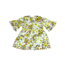 Carregar imagem no visualizador da galeria, Vestido Floral Aquarela Amarelo Estampado-1052112
