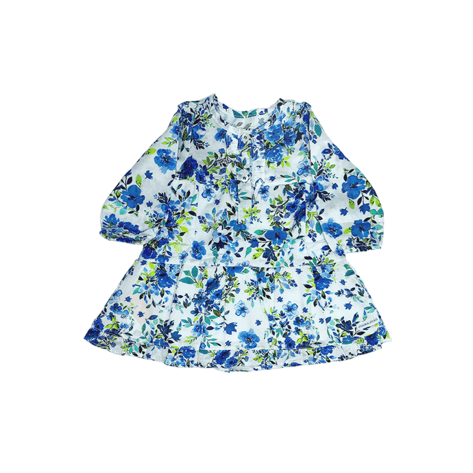 Vestido Floral Aquarela Azul Estampado-1052103