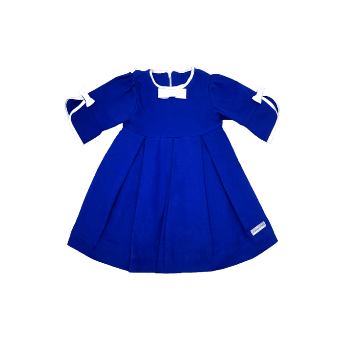 Vestido Azul Com Acabamento Branco Azul-1052470