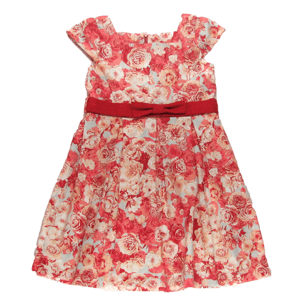 Vestido Flores Vermelho-1053701